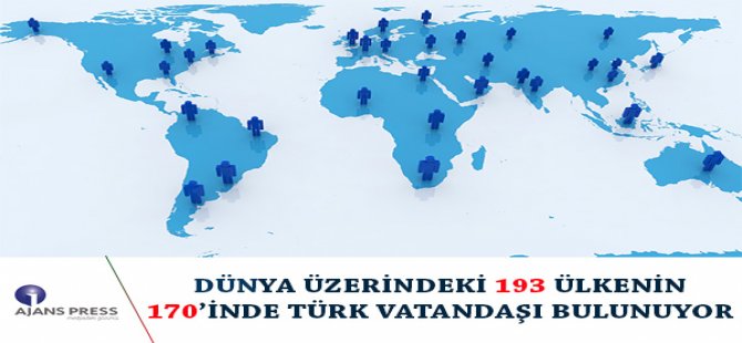 Dünya Üzerindeki 193 Ülkenin 170’inde Türk Vatandaşı Bulunuyor